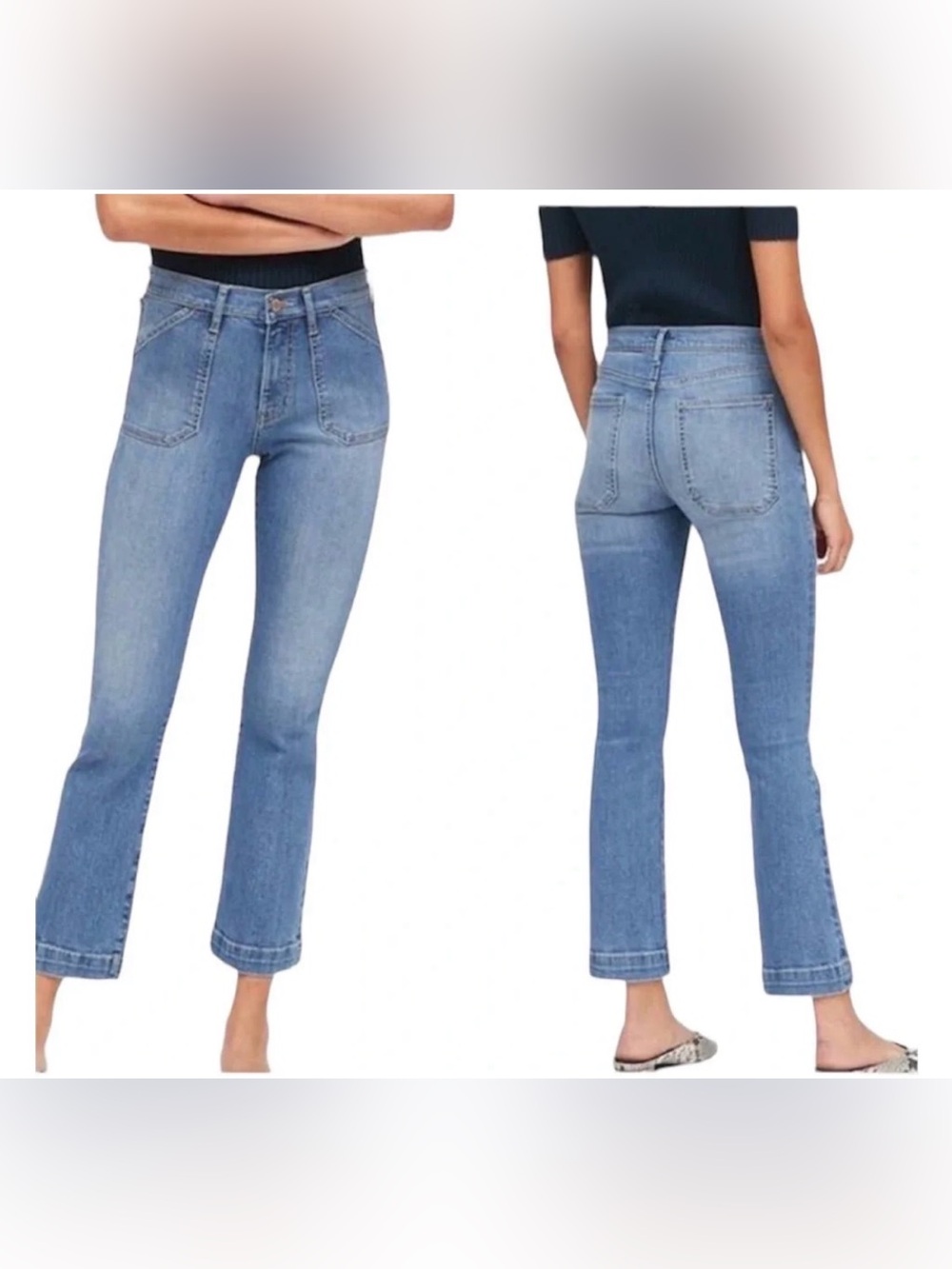 Banana Republic Medium Blue Cropped Bootcut Jeans